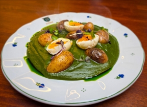 Krémový špenát, vejce na hniličko